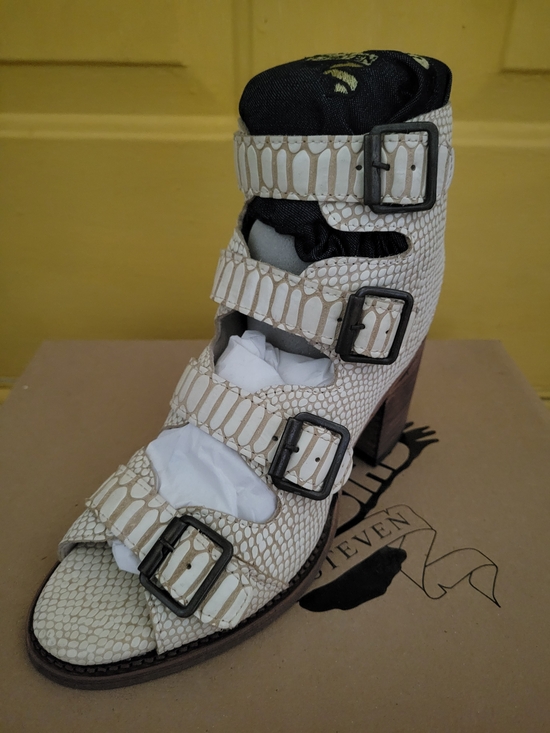 Shoes - Freebird Strappy Snakeskin Platforms